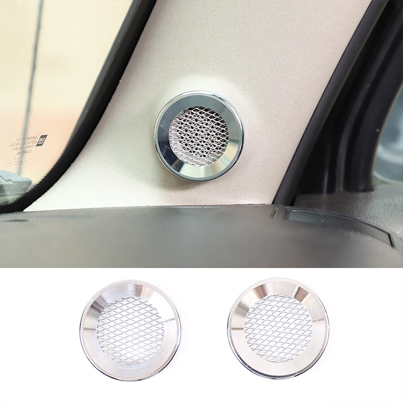 

For Hummer H3 2005 2006 2007 2008 2009 Aluminum Alloy Silver Car A-pillar Front Speaker Covers Trim Sticker Car Accessories