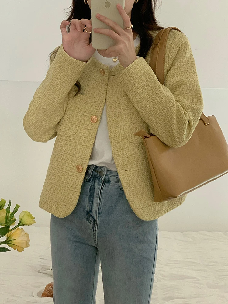 

Женское осенне-зимнее пальто, корейский темпераментный однотонный высококлассный популярный красивый уличный кардиган высокого качества ...