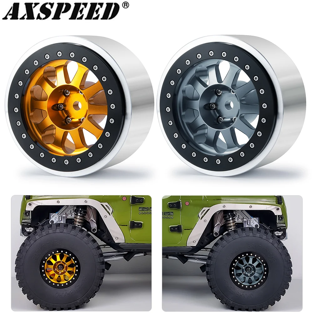 

AXSPEED 2,9 дюймов ступица колеса CNC Анодированный Beadlock обод колеса для 1/6 RC Гусеничный автомобиль осевой SCX6 AXI05000 обновленные детали