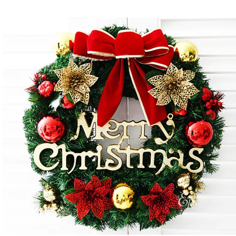 

Рождественские украшения, венок из искусственной сосны, венок с красными ягодами, оконная композиция, дверная подвесная полоса для праздве...
