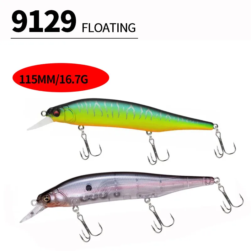 

1pcs Sinking Minnow Fishing Lure Wobbler 115mm 16.7g Artificial Hard Bait Trout Carp Professional Swimbait Fishing Tackle Hooks