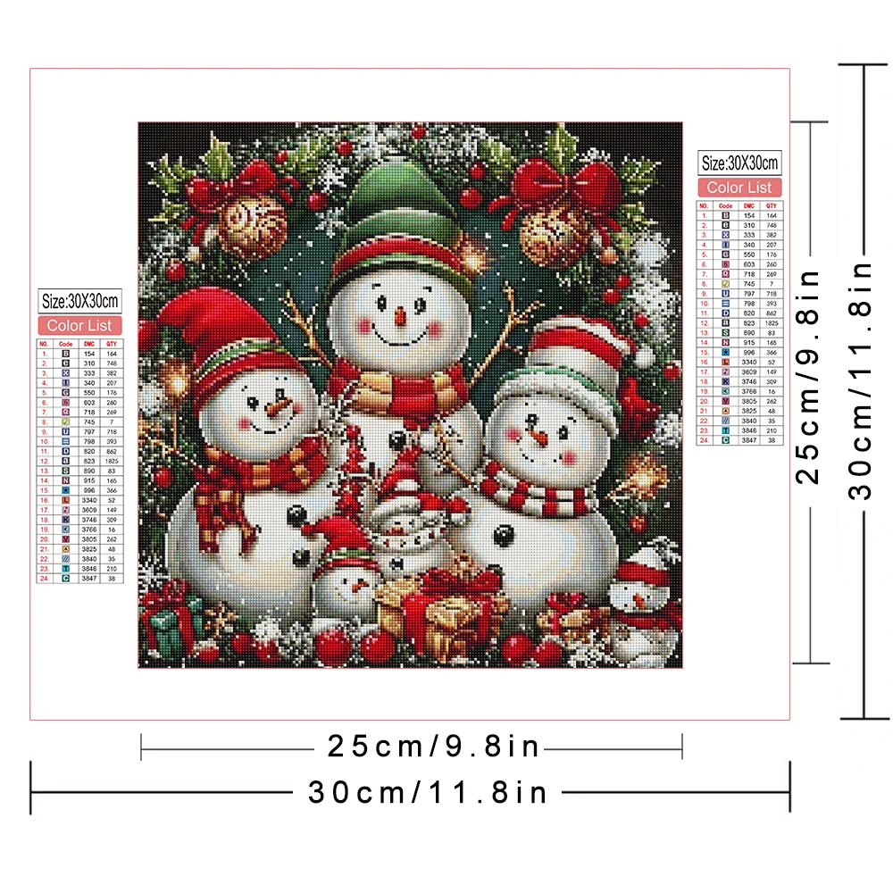 5D Комплект Алмазной Живописи Полная Круглая Дрель Мультяшный Снеговик Вышивка