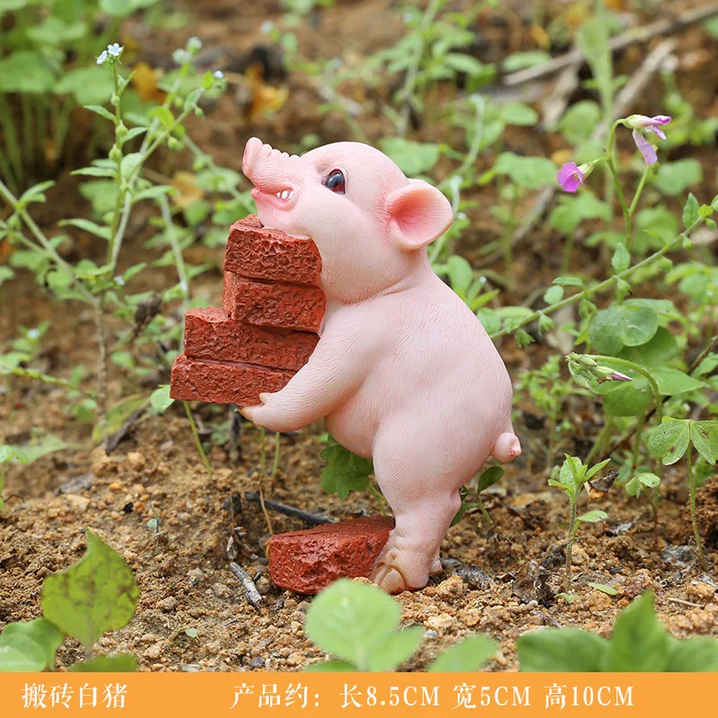 Творческий вдохновляющий свинья, движущая кирпичи, Pinbo Crafts, маленькие украшения, подарки, домашний стол, автомобильные аксессуары, оптовая продажа.