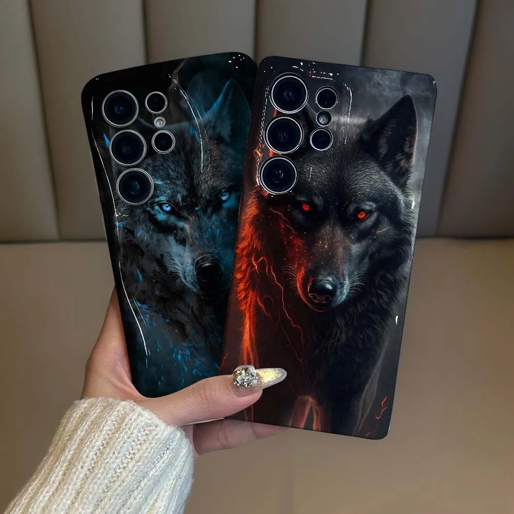 Фото Чехол для телефона Art Handsome Wolf для Samsung Galaxy S26 S25 S24 S23 S22 FE Plus Ultra Feilin, с эффектом волн и масляной текстурой №1