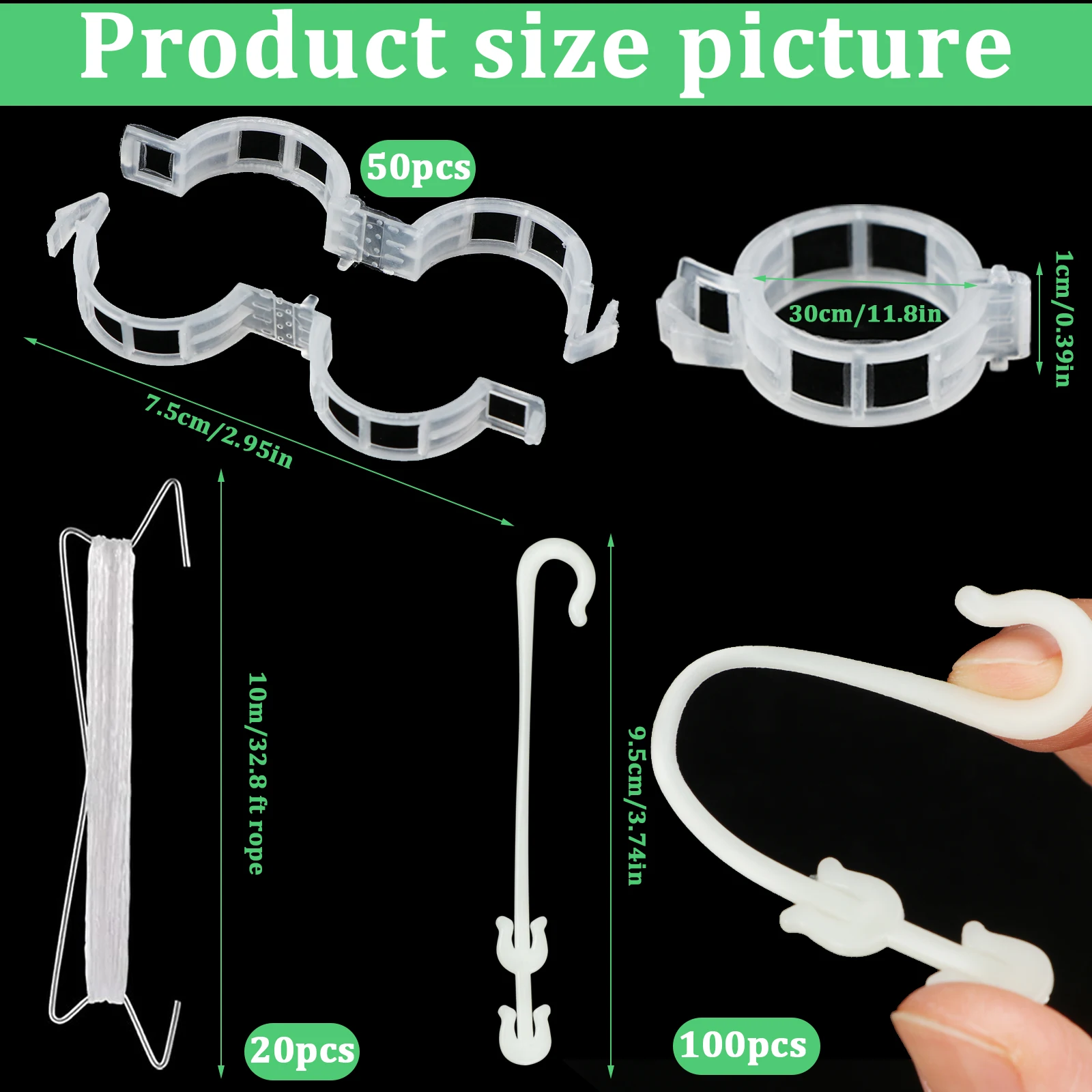 

170 Pack High Quality Plastic Plant Support Garden Plant Climbing Fixture Clips Set