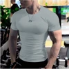 Men's Summer Short Sleeve Fitness T Shirt Running Sport Gym Muscle T-shirts Oversized Workout Casual High Quality Tops Clothing 3