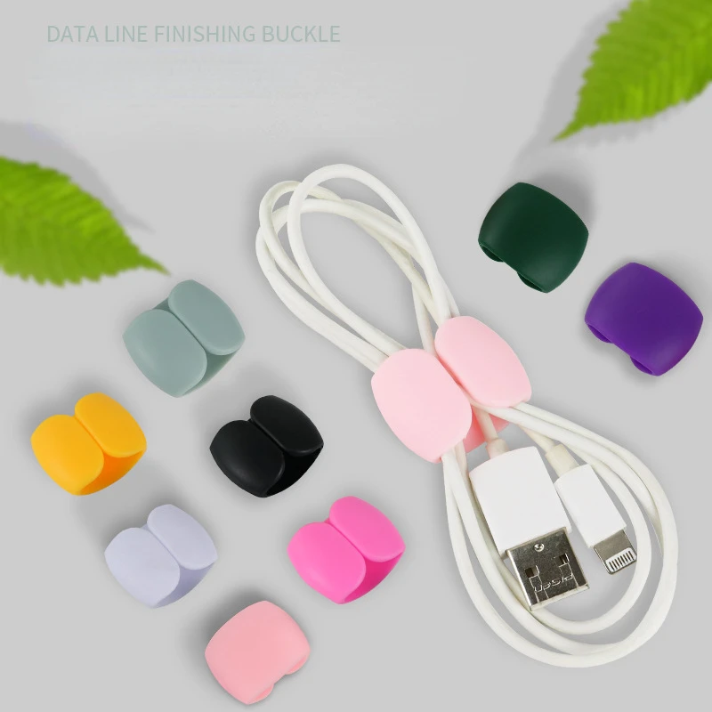 

4Pcs Cable Winder Fashion Simple Round Clip USB Charger Holder Desk Tidy Organiser Wire Cord Lead for Desktop Cable Fixed