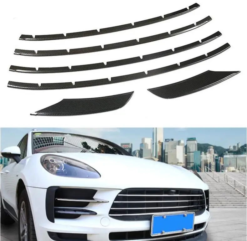 

Stainless steel Front Below Bumper Grille Fog Lamp Cover Trims Cover For Porsche Macan 2019 2020 2021