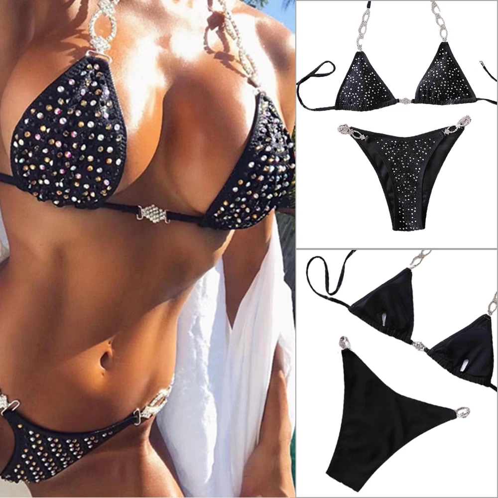 

2-Piece Women's Swimsuit Sexy Tie Bikini Thong Summer Backless Bathing Suit Sunbathing Suit Spa Clothing Swimwear AUG889