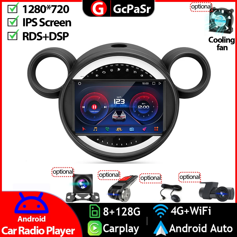 

Авторадио, автомобильное стерео радио, видео, мультимедийный плеер для BMW Mini 2010-2016, Android, автомагнитола, навигация, GPS, IPS экран HU