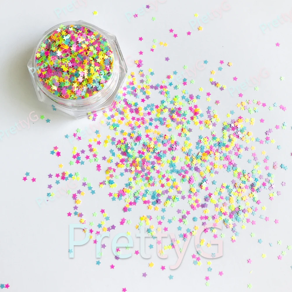 PrettyG оптовая продажа Y-1 мм мини-звезды сердце блестящие формы неоновые