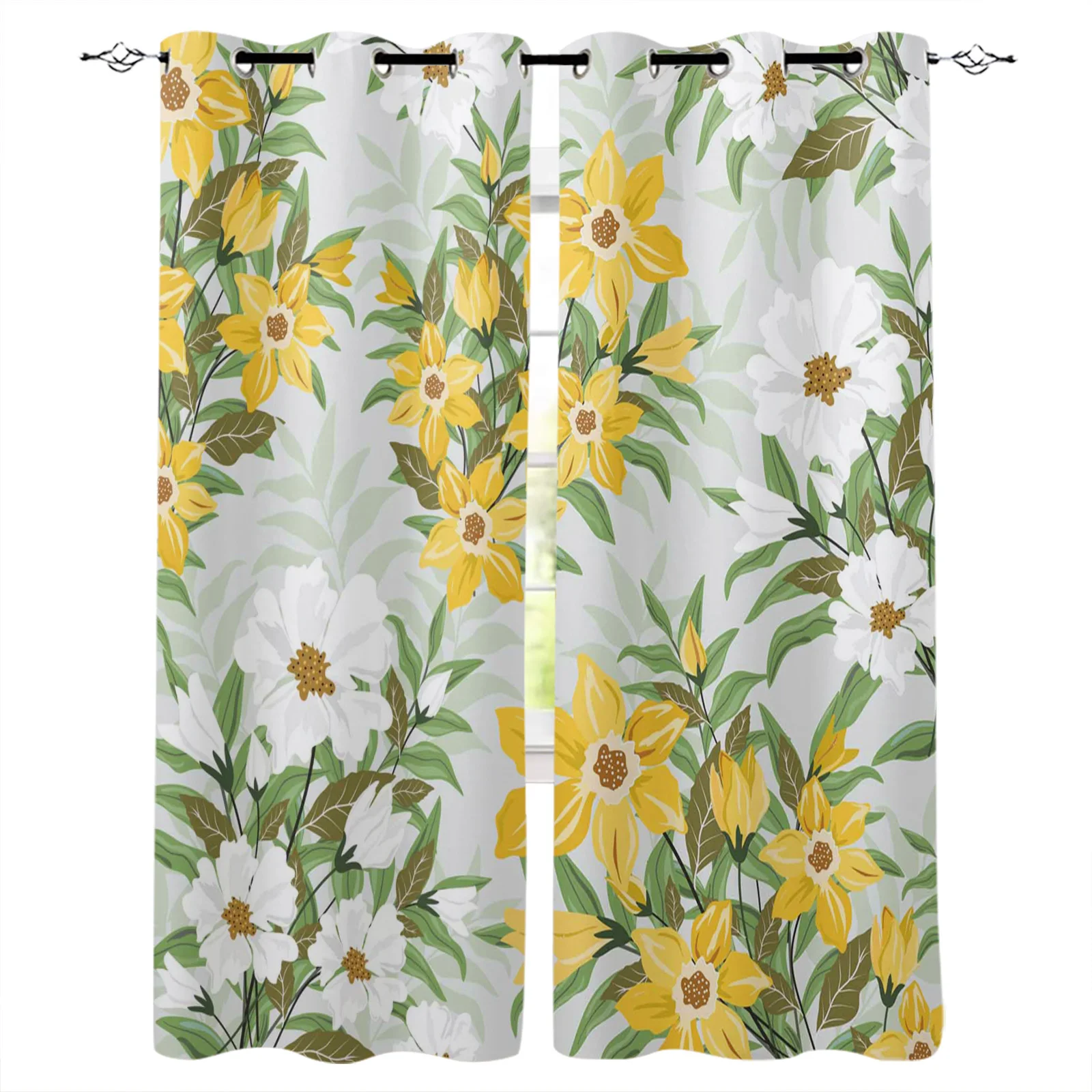 

Lily Flower Colored Spring Children's Bedroom Curtains Curtains For Living Room Luxury Decorative Kitchen Curtains