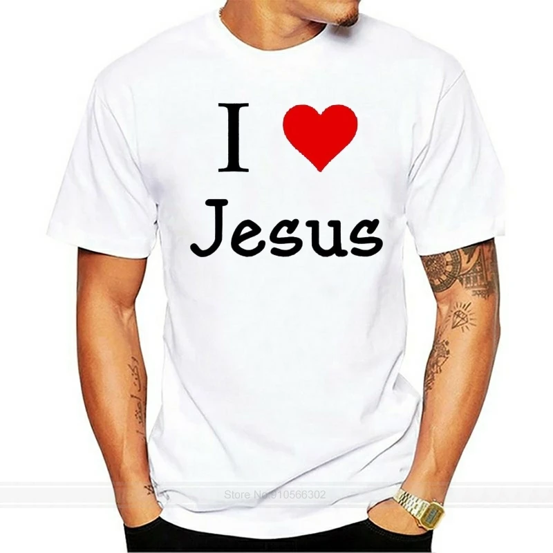 

Summer Tee Shirt I Love Jesus Scripture Religious Gospel Slogan Evangelism ChriFunnyan Men T-shirt O-Neck T-shirt