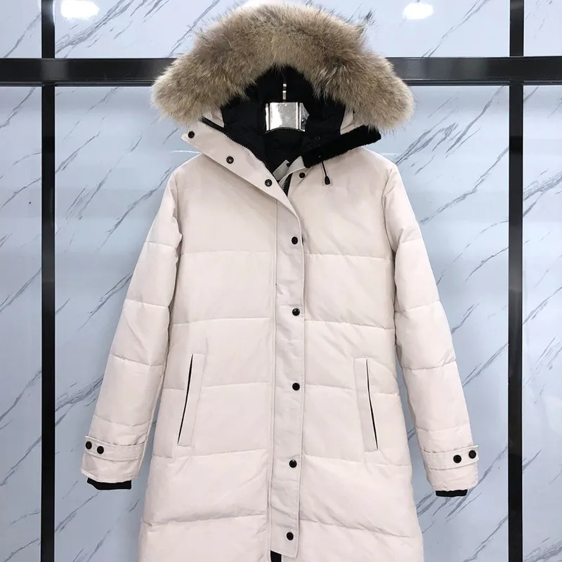 Winter Women Canada Style Down Jacket 90% White Parkas Real Fur Collar Hooded Outerwear Windproof Warm Coat Puffer Jacket Women enlarge