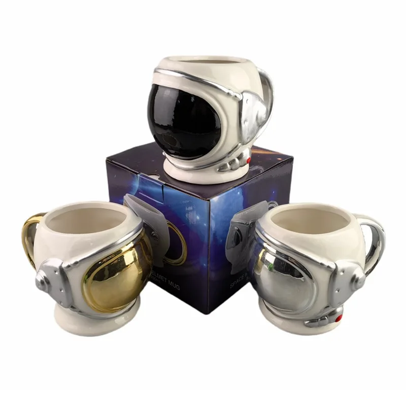 

Spaceman Astronaut Ceramic Mug Embossed Planet Milk Cup 3D Helmet Water Cup Coffee Mug Mugs Coffee Cups