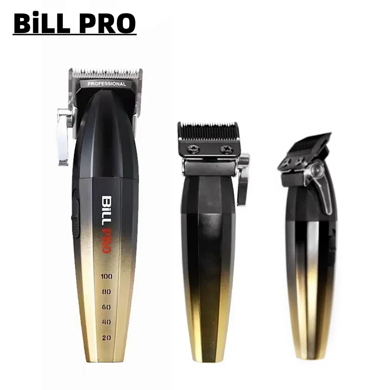 

Машинка для стрижки волос BiLLPRO, профессиональная машинка для стрижки волос для мужчин, беспроводной парикмахер, мужской триммер для бороды, набор инструментов для укладки