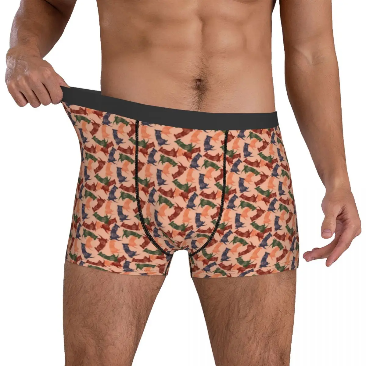 

Dachshund Lovers Underwear Sausage Dog Print 3D Pouch Trenky Trunk Design Boxer Brief Funny Men Underpants Plus Size