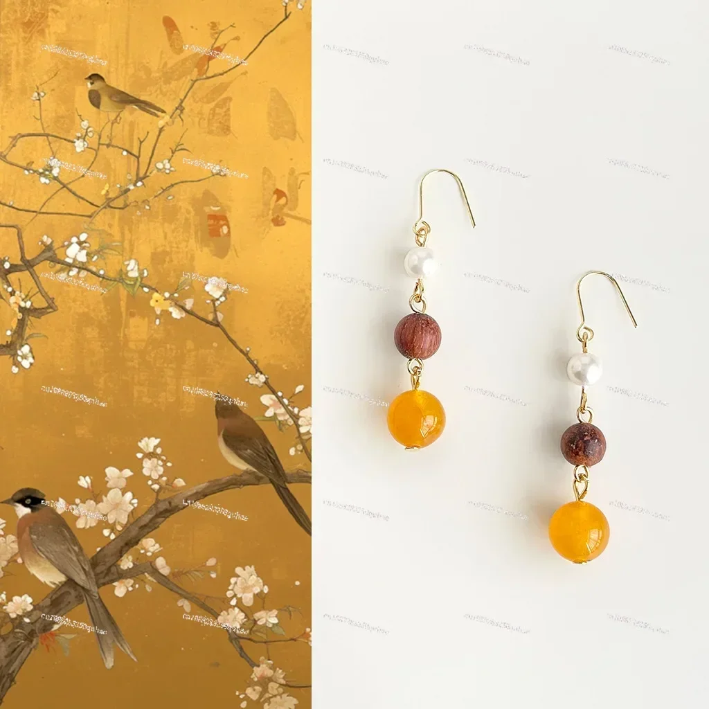 Guofeng оригинальные серьги ручной работы из палисандра в стиле ретро натуральный