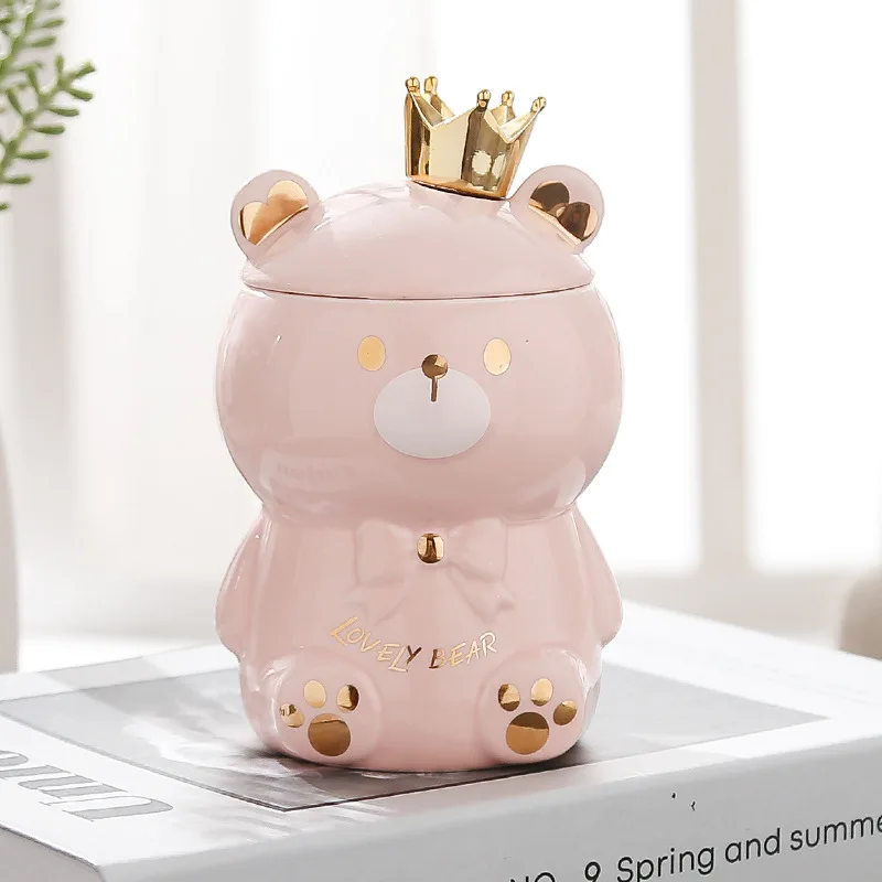 Мишка из мультфильма с крышкой чашки для воды студентов красивая креативная