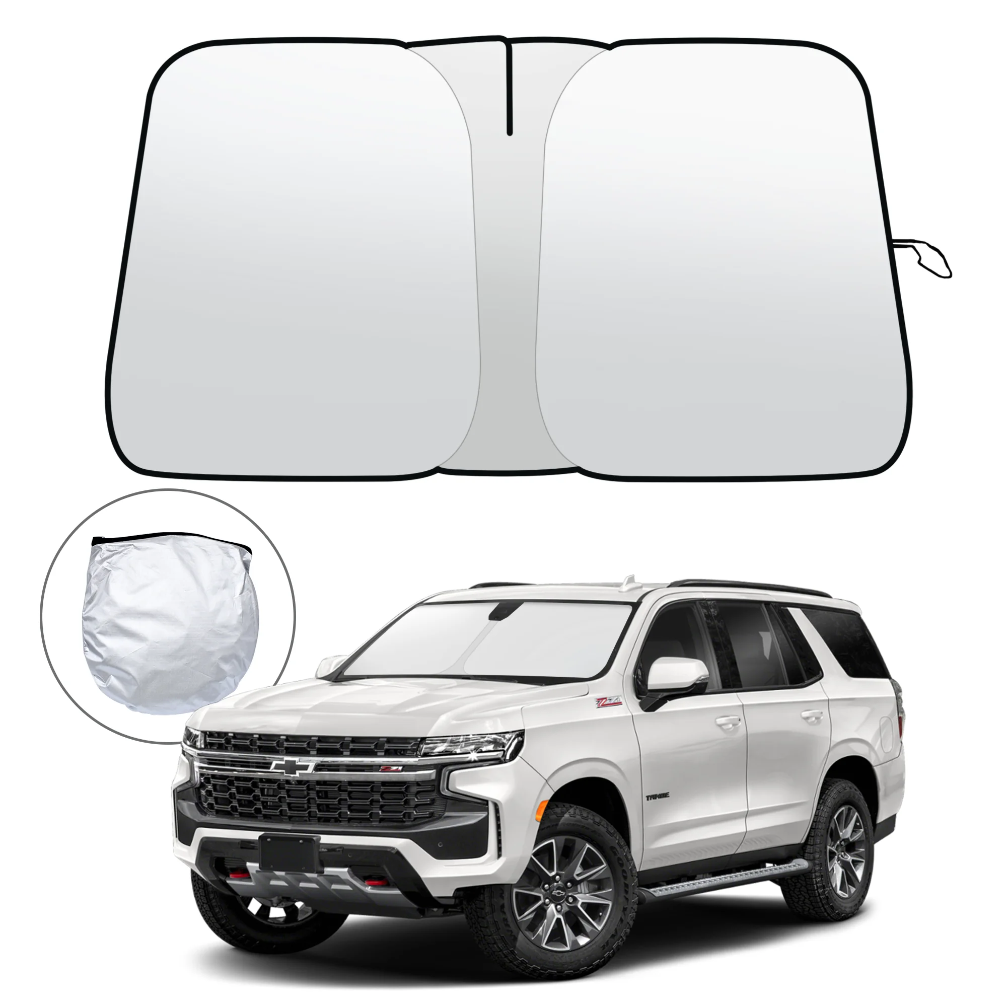 Фото Солнцезащитный экран на лобовое стекло для Chevrolet Tahoe 2021-2024, складной защитный экран для переднего окна, аксессуары для Chevrolet Tahoe №3