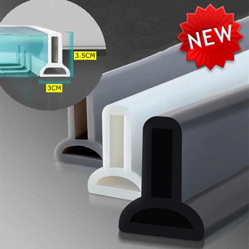 

Bathroom Silicone Shower Water Stopper Bendable retaining strip Dam Non-slip Dry And Wet Separation Flood Barrier Door Sealing