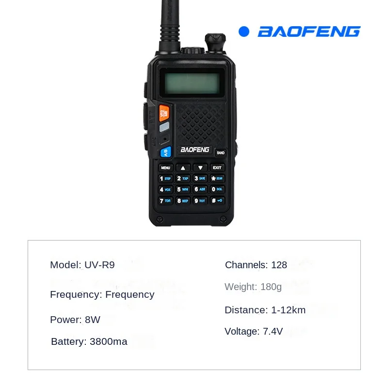 Baofeng Bf-r9 Dual Band Dual Segment Dual Standby USB Direct Charging Mode Direct Frequency 5km Relay 50km enlarge