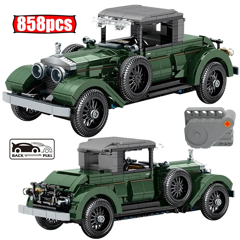 

858 шт., Детский конструктор MOC, Классический гоночный автомобиль