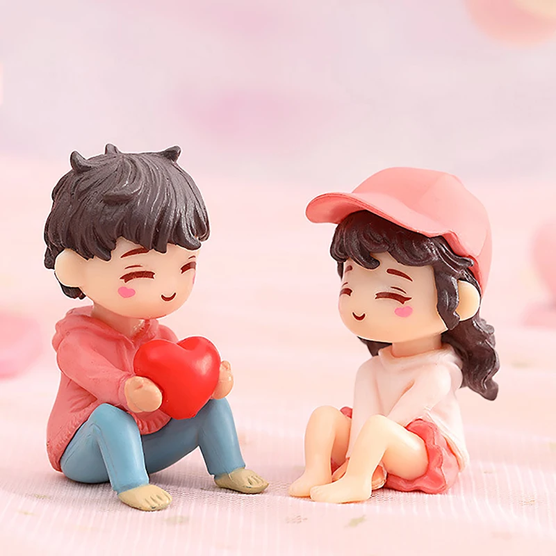 

1pair Miniature Wedding Gift Cute Figurines Couple Lover Landscape Ornaments Fairy Garden Bonsai Dollhouse Decoration