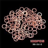 zenhosit 100pcs 10141mm copper sealing washer solid gasket sump plug oil for boat crush washer flat seal ring accessories