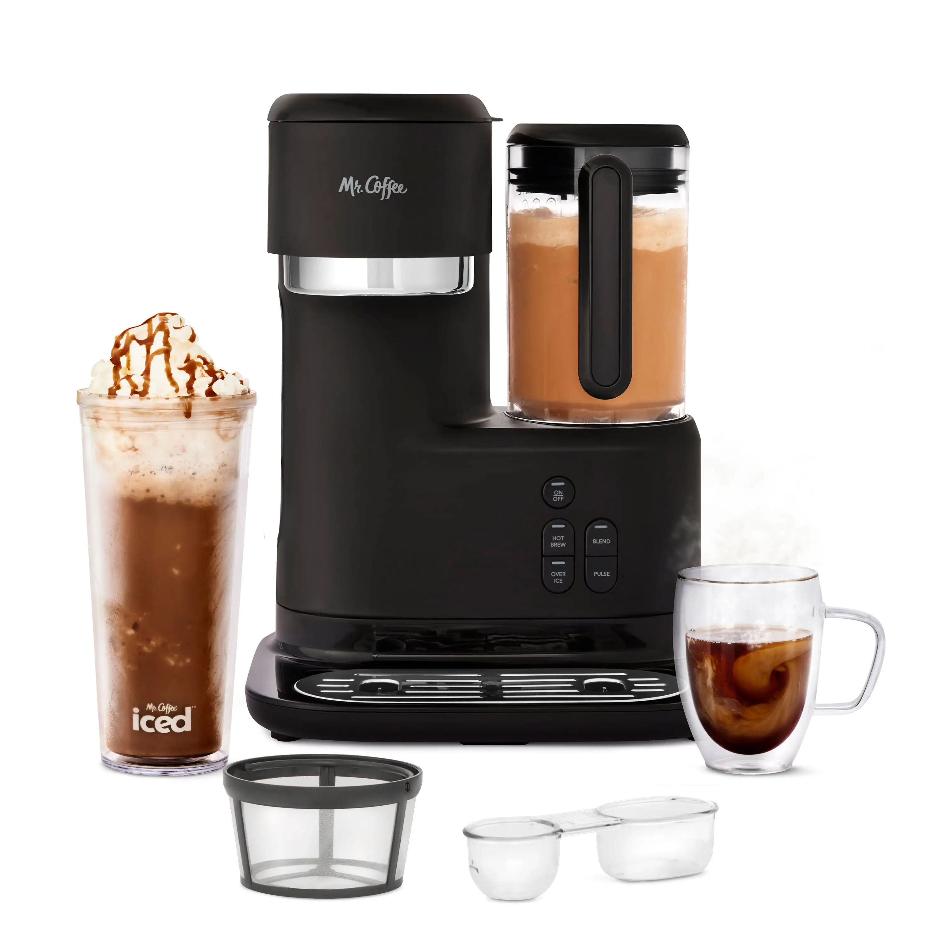 

Single Serve Frappe and Iced Coffee Maker with Blender in Black