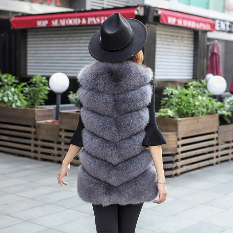 Winter women's coat jacket fur vest fur coat fur long vest