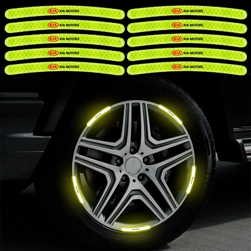 

Car Wheel Hub Reflective Sticker Tire Rim Reflective Strips Luminous Sticker For KIA Sid Rio Soul Sportage Ceed Sorento K2 K3 K4
