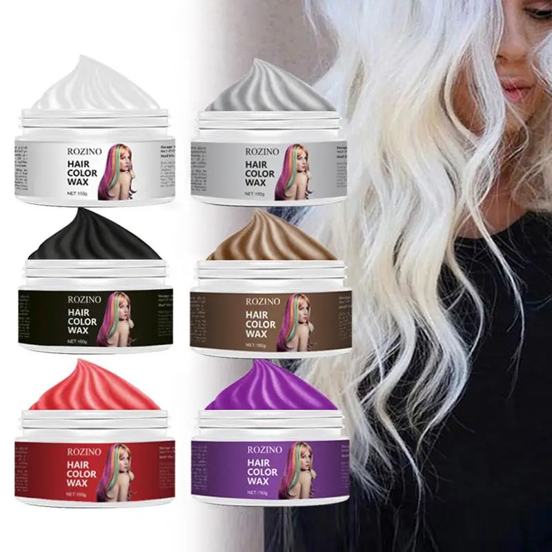 Unisex Temporary Hair Color Wax Mud Red Purple Grey Brown Bl