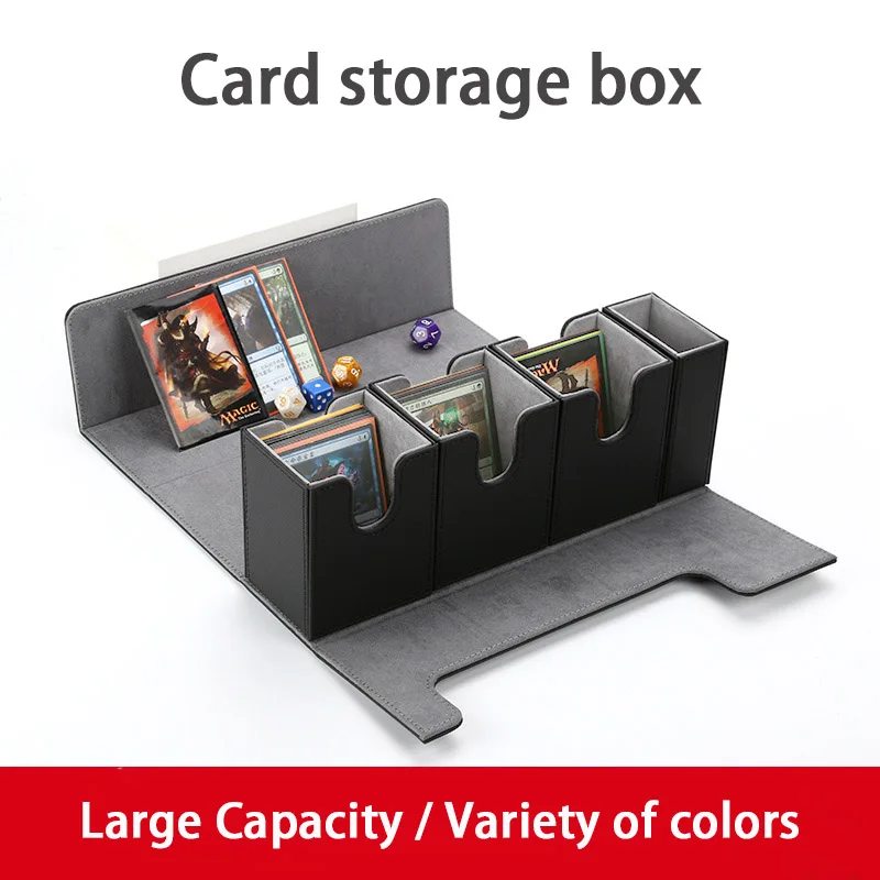 

Detachable 4-in-1 Super Capacity Card Storage Box Tarot Cards Board Game Card Box PU Leather Inside of Flannelette Storage Box