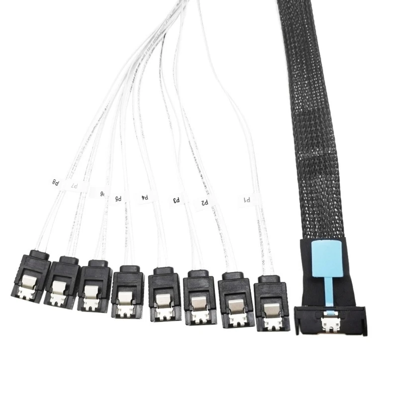 Высокоскоростной переходной кабель 8i(74P) в 8xSATA Порт PCIE5.0 24 Гбит/с SAS4.0