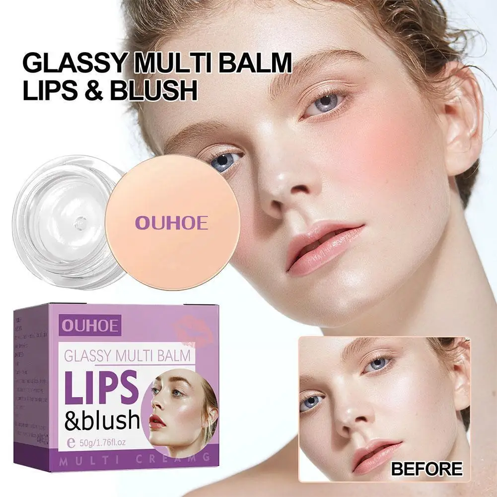 

Color Changing Blush Glossy Clear Blush Color Changing Multi-Use Waterproof Blusher For Cheeks Glassy Multi Balm Lips Blush N3A0