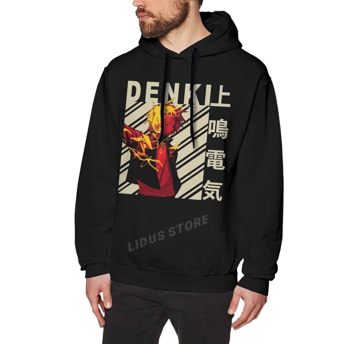 

Японская толстовка с капюшоном в стиле аниме «Моя геройская Академия», Denki Kaminari, винтажная Толстовка в стиле боку, с надписью «Моя геройская ...