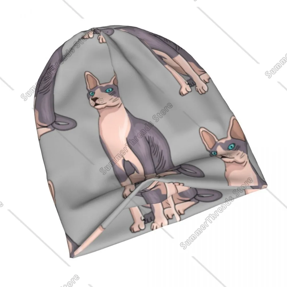 Шапки с изображением кота сфинкса винтажные уличные шапочки Skullies шапки для