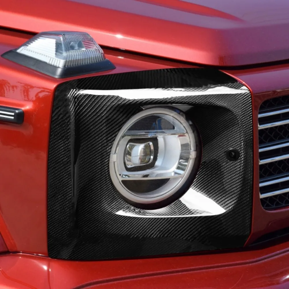 

For New Mercedes Benz G500 Large GG63W464 Babos Brabus Carbon Fiber Front Headlight Cover Accessories Exterior Parts