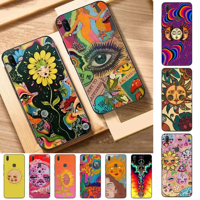 

Indie Hippie Art Phone Case for Vivo Y91C Y11 17 19 17 67 81 Oppo A9 2020 Realme c3