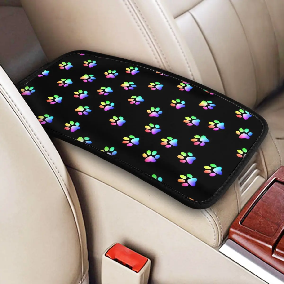 

Center Console Cover Pad Dog Cat Car Armrest Cover Mat Paw Car Accessories