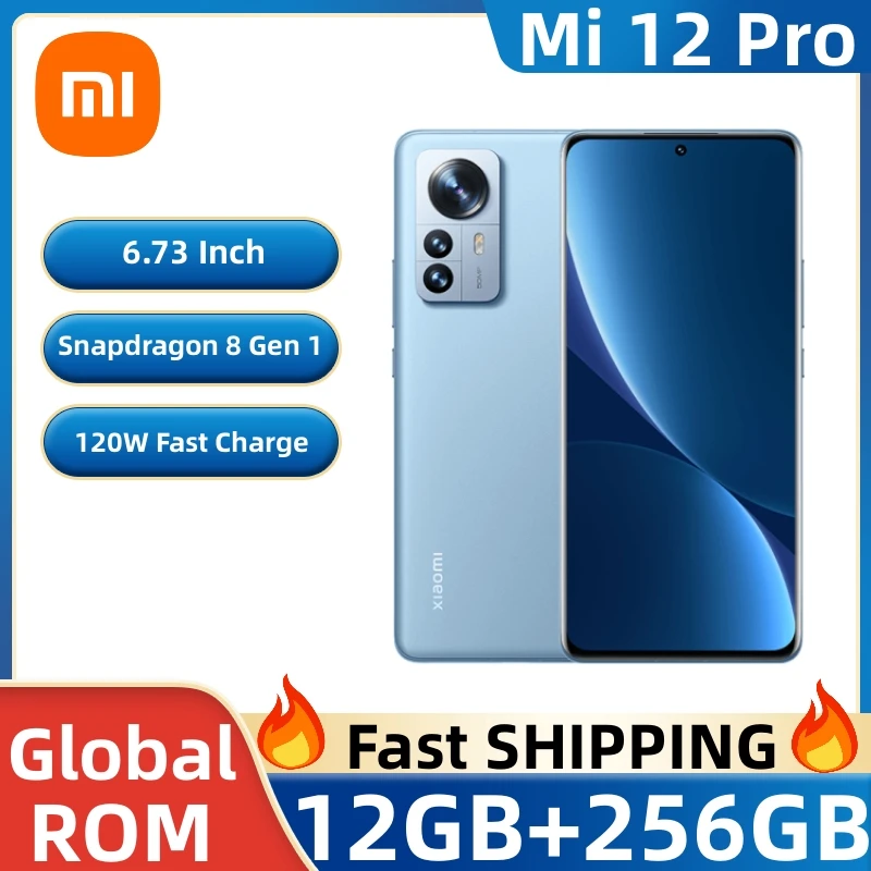 

Телефон Xiaomi Mi 12 Pro, телефон с глобальной прошивкой, дисплей 6,73 дюйма, 120 Гц, Восьмиядерный процессор Snapdragon 8 Gen 1, быстрая зарядка до 120 Вт