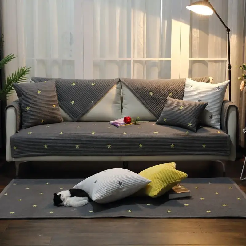 

Simple light luxury sofa cushion winter cotton four seasons universal non-slip cushion cover towel cover cloth