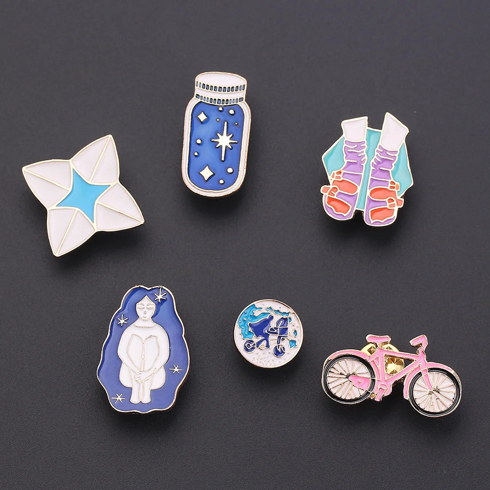 

Cartoon Jewelry Girl Backpack Decoration Wishing Bottle Drifting Bottle Stars Bicycle Brooch Personalized Gifts