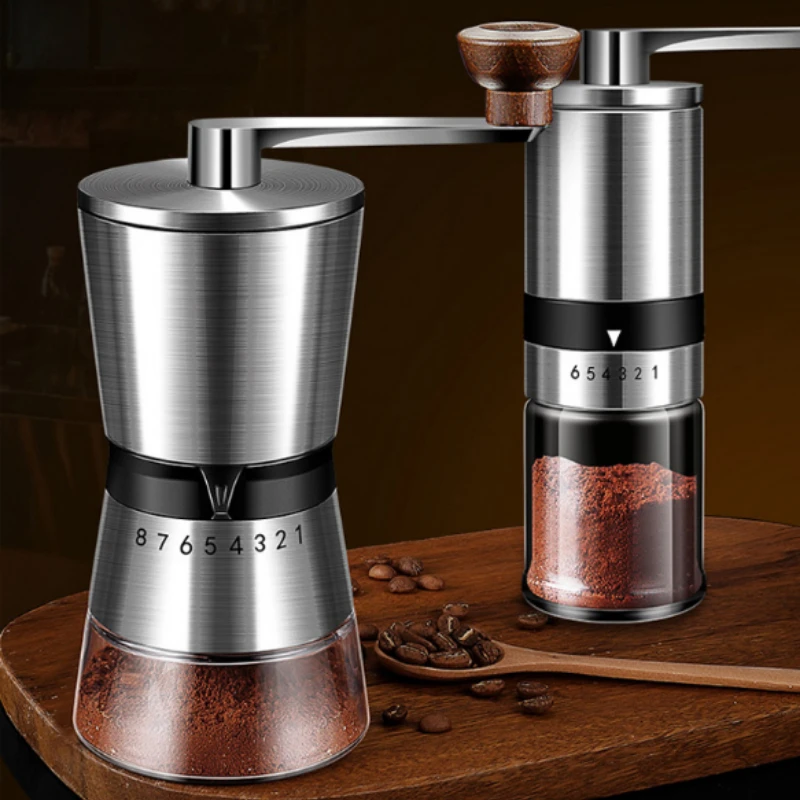 

Home Portable Manual Coffee Grinder Hand Coffee Mill with Ceramic 6/8 Adjustable Thickness Portable Hand Crank Tools