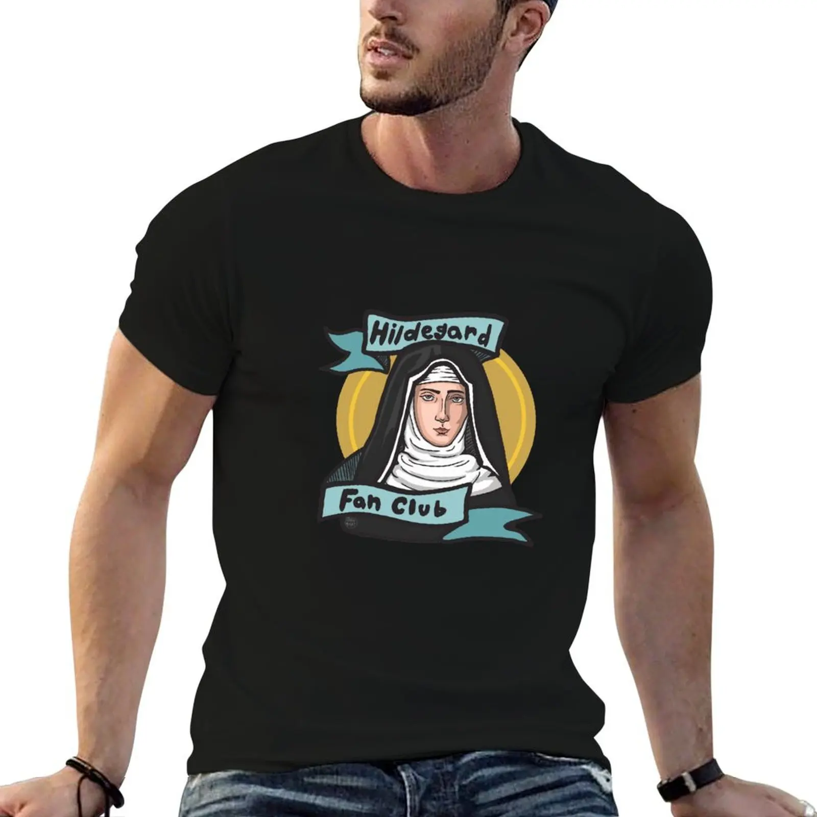 Фото Футболка Hildegard von Bingen, мужская однотонная забавная футболка, хлопковая футболка, мужская хлопковая футболка №1