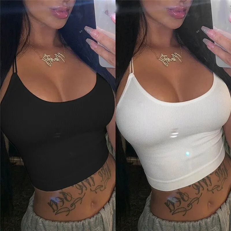 

2022 new sexy leaky back thin leather belt vest women's summer wish double shoulder belt beautiful back cross sling