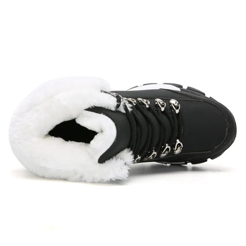 Women Hiking Shoes Winter Outdoor Sports Hiking Boots Waterproof Mountain Shoes High Top Non-slip Sneakers Snow Boots Warm Plush