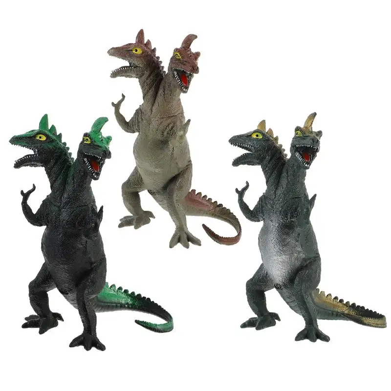 

3 шт., моделирующие модели динозавров, искусственные двойные головы, игрушки динозавров для детей