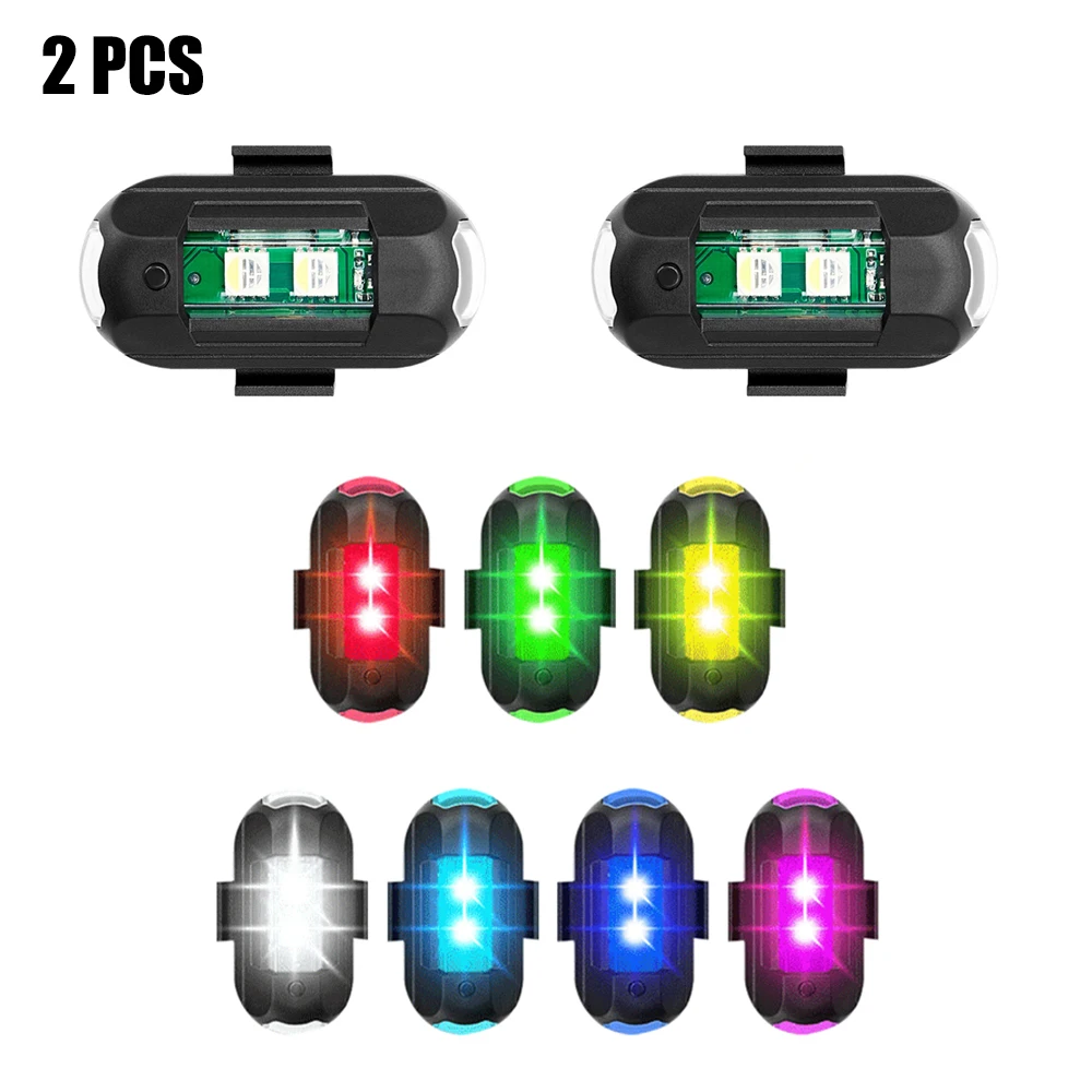 

7 Colors Drone Strobe Light USB LED Anti-Collision Tail /Model Aircraft Night Flying Mini Plane Signal Flashing Warning Lights